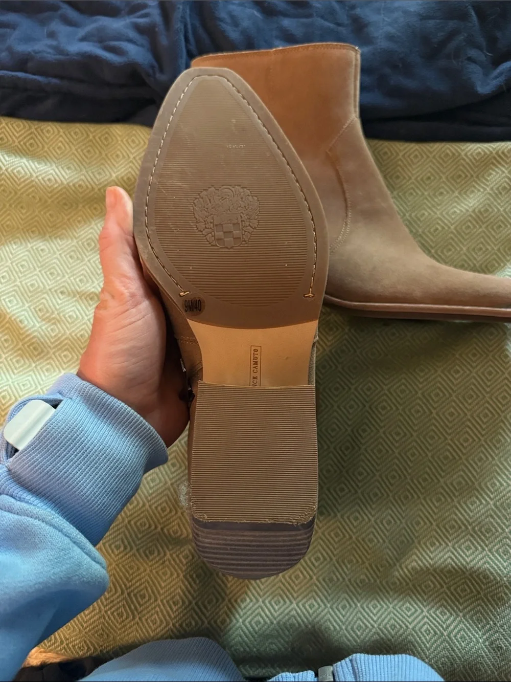Vince Camuto Suede Ankle Boots in Taupe